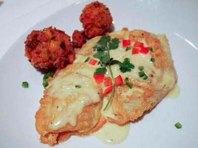 sole and crawfish beignets