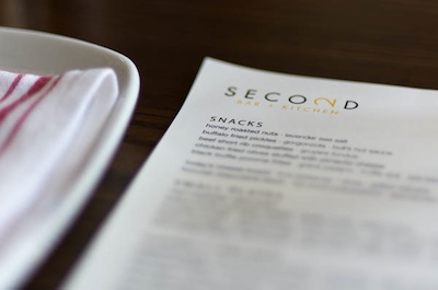 menu at second bar