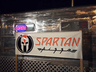 spartan pizza sign