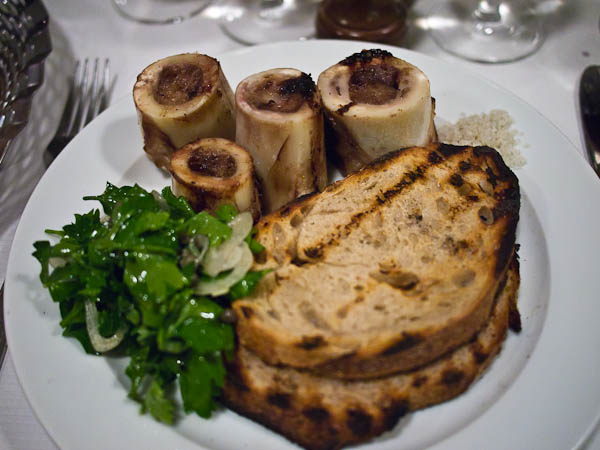 roasted bone marrow and parsley salad